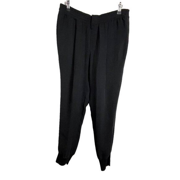 Vince Elastic Waist Crepe Jogger Pants Black M - Picture 1 of 8